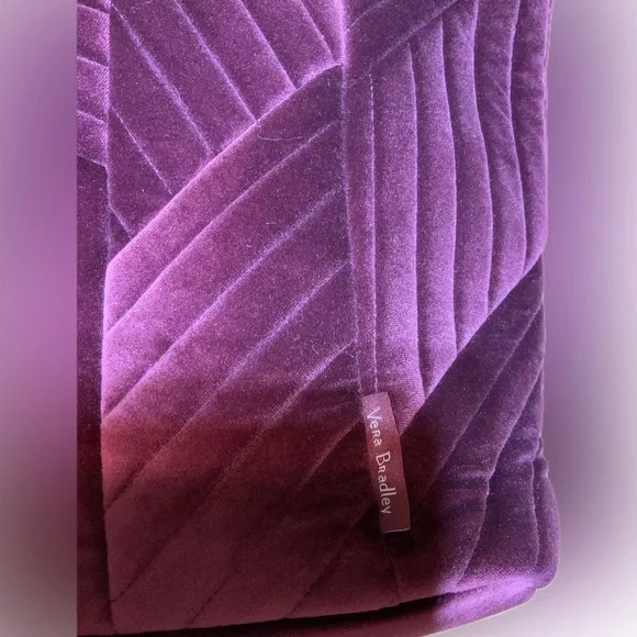 Vera Bradley Quilted Velour Tote Shoulder Handbag Burgundy EUC - Picture 8 of 13